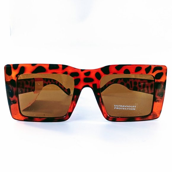 New Tortoise Shell Square Thick Frame Sunglasses: Elegance and Sun Protection - Picture 1 of 3